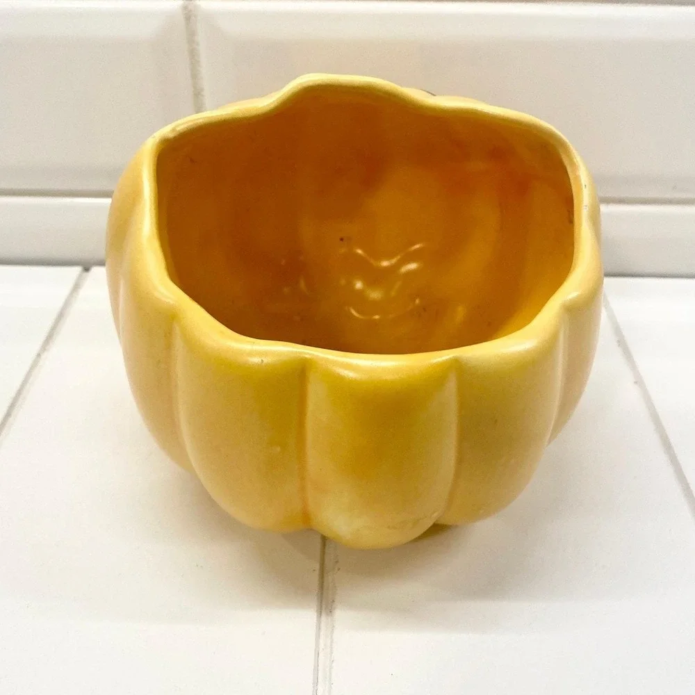 Vintage‎ Haeger Pottery Spooky Pumpkin Planter, Retro Halloween Bowl